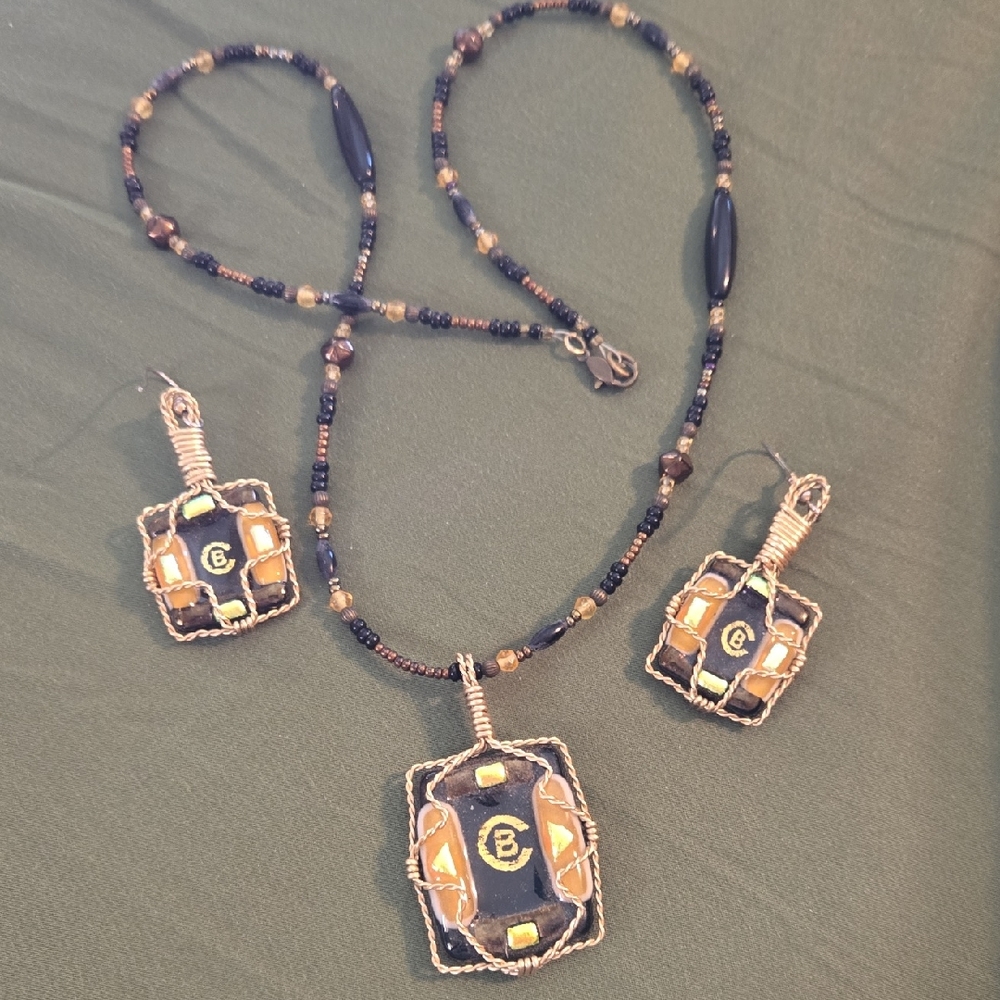Handcrafted Beaded Necklace and Earring Set